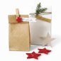 Preview: 10  Geschenktüten mit Schneeflocken Prägung / weiß und braun / Papiertüten