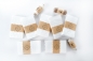 Mobile Preview: 10 DAMAST "Freudentränen" Kraftpapier Tütchen mit prägung - weiß