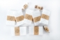 Preview: 10 mini "Freudentränen" Kraftpapier Tütchen mit Herz Prägung - braun