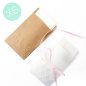 Preview: 10 mini "Freudentränen" Kraftpapier Tütchen mit Herz Prägung - braun