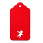Mobile Preview: 10 Geschenkanhänger aus Leinenpapier mit Engel - rot
