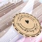 Mobile Preview: 12 runde Kraftpapier Sticker ♥ mit Liebe handgemacht ♥