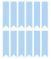 Preview: 50 Streifen Verschlussetiketten PASTELL BLAU Wimpel / Siegel