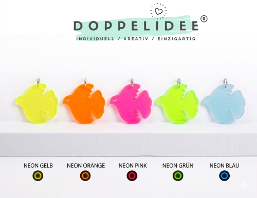 Taube Anhänger • 19 Farben: Neon, Frost, Spiegel • Schlüsselanhänger, Schmuck, Sonnenfänger • Vogel Dekoration aus Acrylglas Friedenstaube