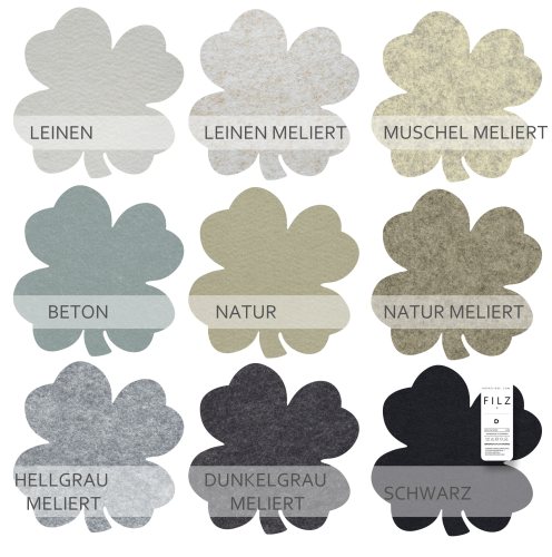 Preview: KLEEBLATT - FILZ Untersetzer / 50 Farben Preview: KLEEBLATT - FILZ Untersetzer / 50 Farben