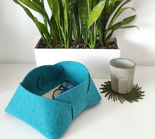 Preview: FILZKORB "Tulipa" / Aufbewahrung / Box aus Filz / Korb - 4 Größen / 40 Farben / Brotkorb / Aufbewahrungskorb