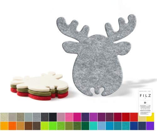 Preview: Deko Rentier / Ren Filz Untersetzer 5 bis 45 cm - 54 Farben / Weihnachten Preview: Deko Rentier / Ren Filz Untersetzer 5 bis 45 cm - 54 Farben / Weihnachten