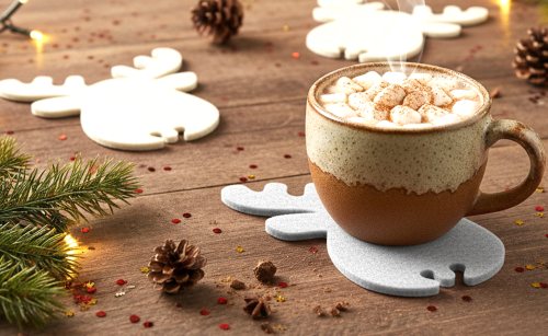 Preview: Deko Rentier / Ren Filz Untersetzer 5 bis 45 cm - 54 Farben / Weihnachten Preview: Rentier in 54 Farben