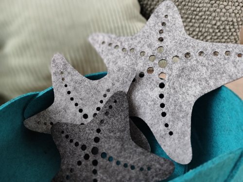 Preview: SEESTERN Filz Untersetzer 10 bis 38 cm - Filzdeko - Maritim