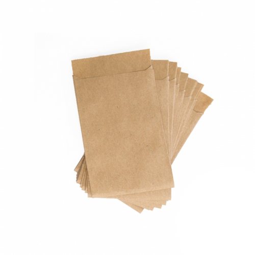 10 Kraftpapier Papiertüten mit Lasche - 4 Größen