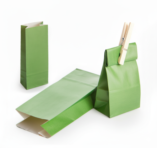 10 Papiertüten - Teetüten GRÜN -  Kraftpapier