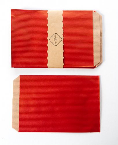 Edle Geschenkbeutel / Papiertüten in rot - Flachbeutel