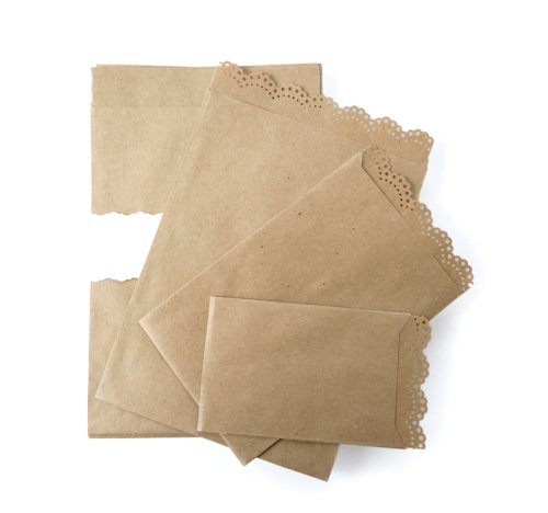 10 Kraftpapier Flachbeutel - Papiertüten mit Spitze