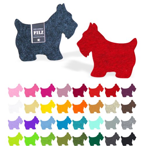Scottish Terrier Hund Filz Untersetzer - 50 Farben