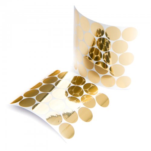 50 Glänzende Klebepunkte Dots - GLANZ GOLD - Spiegelfolie