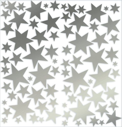 110 St. Selbstklebende Sterne Sticker SILBER / Aufkleber