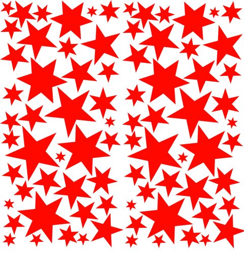 110 St. Selbstklebende Sterne Sticker ROT / Aufkleber