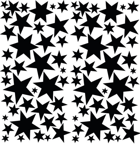 110 St. Selbstklebende Sterne Sticker SCHWARZ Aufkleber