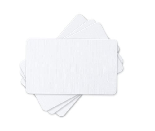 50 mini Visitenkarten Leinenpapier - weiß 74 x 44 mm, blanko