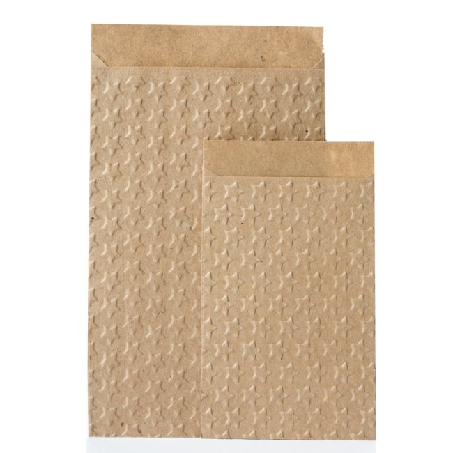 Braune Papiertüten mit STERNEN geprägt XS / S