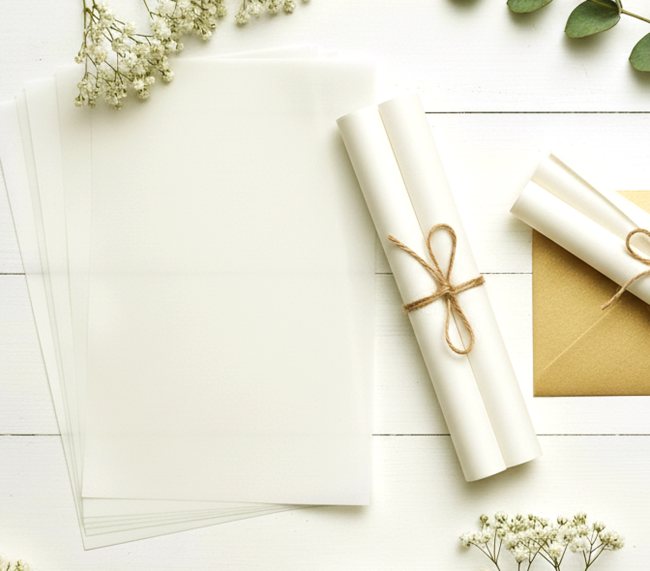 10 Bogen A4 Transparentpapier / Pergamentpapier - milchweiß