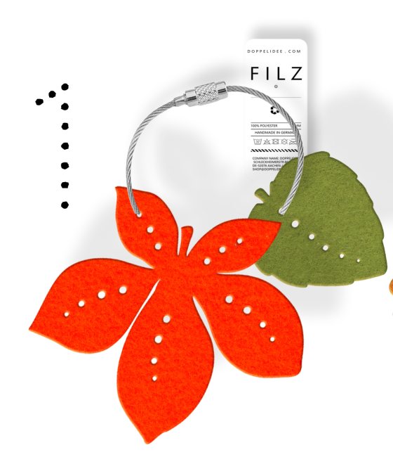 Blätter FILZ Anhänger / Baumblätter Schlüsselanhänger