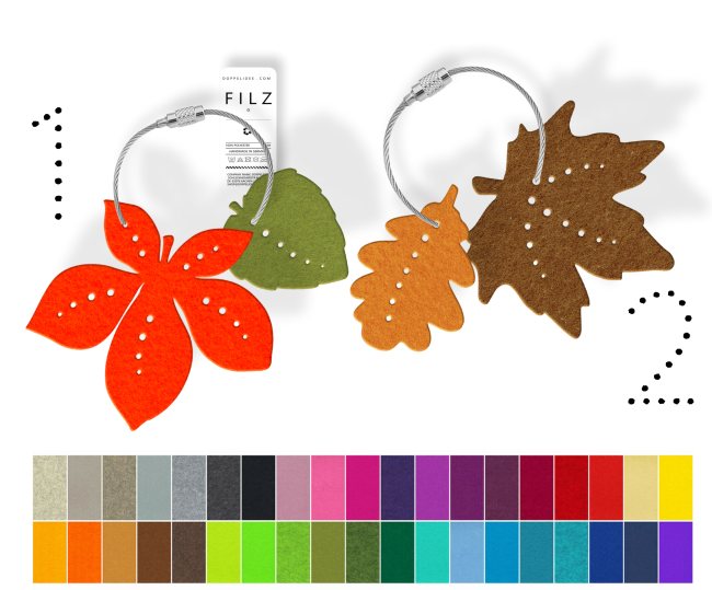 Blätter FILZ Anhänger /  Baumblätter  Schlüsselanhänger Blätter FILZ Anhänger /  Baumblätter  Schlüsselanhänger