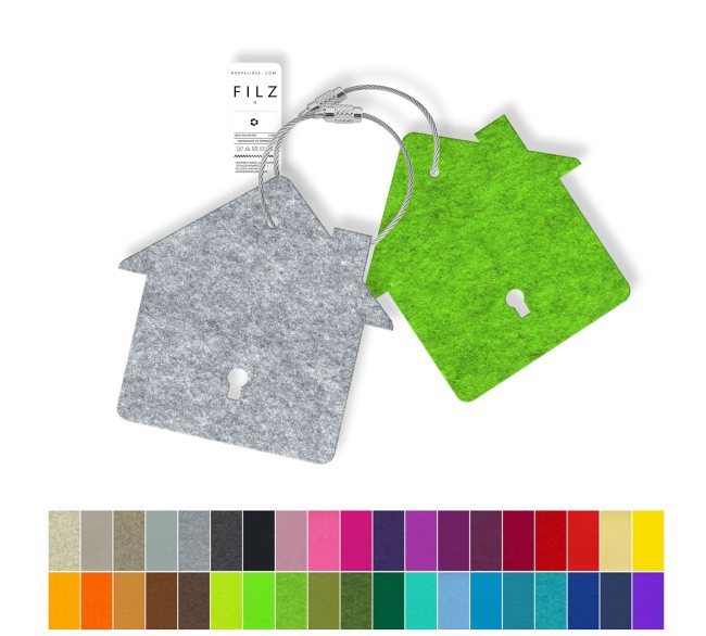 HAUS Filz Anhänger / Schlüsselanhänger IMMO