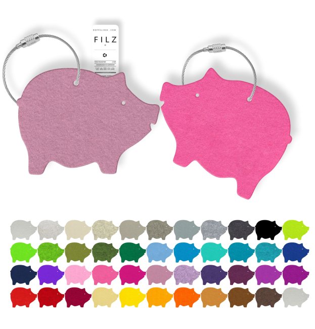 SCHWEIN FILZ Anhänger /  Glücksschwein Schlüsselanhänger