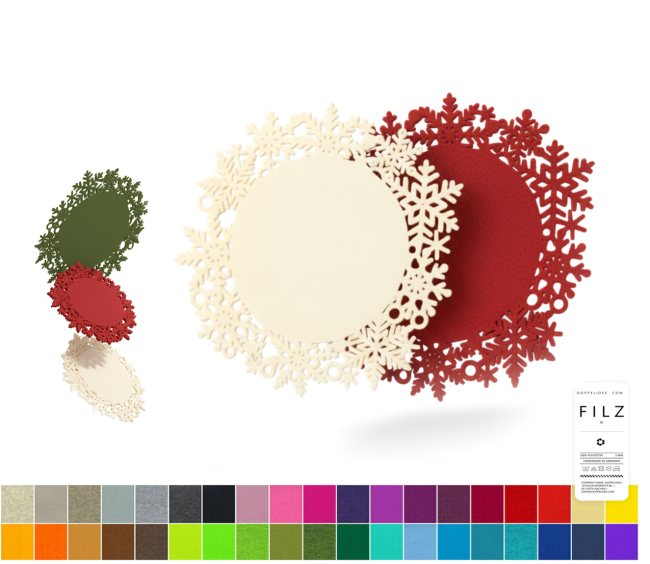 Eiskristalle Filz Untersetzer