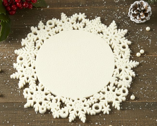 Schneeflocken Filzuntersetzer