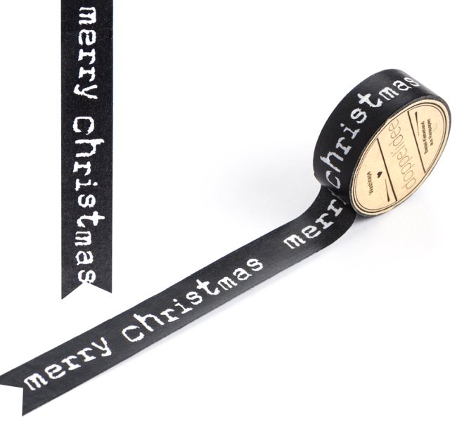Washi Tape - Weihnachten Schwarz/Weiß " merry christmas"