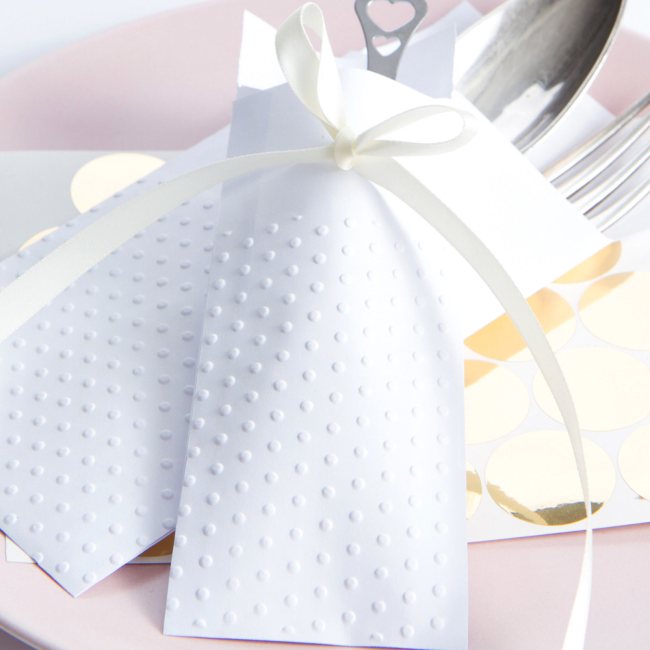 Bestecktaschen / Serviettentaschen - edel geprägt "Dots"