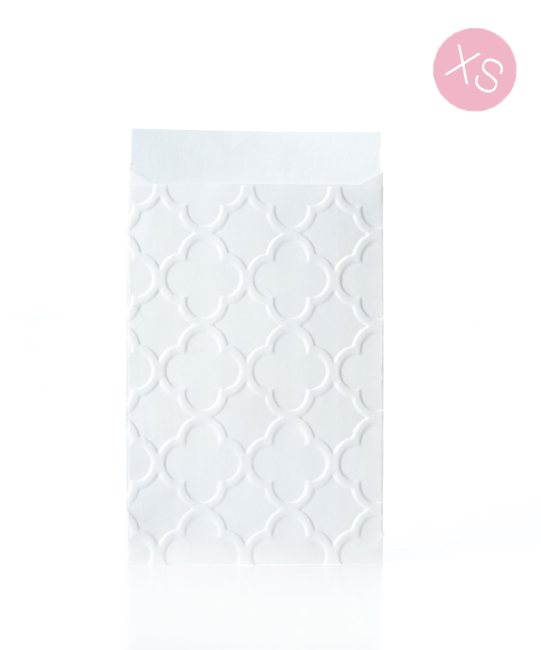 10 "Freudentränen" Kraftpapier Tütchen mit PALAST prägung - weiß