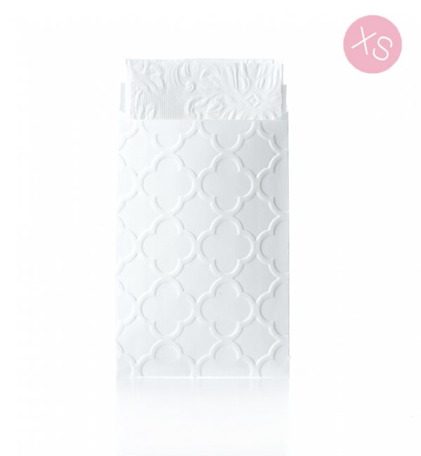 10 "Freudentränen" Kraftpapier Tütchen mit PALAST prägung - weiß