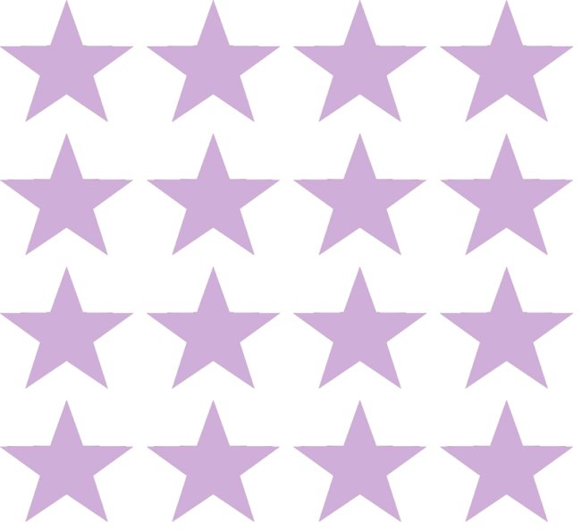 50 Sterne Sticker FLIEDER Lila
