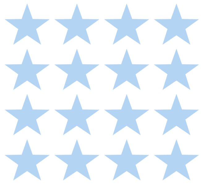 50 STERNE Sticker PASTELLBLAU / BLAU