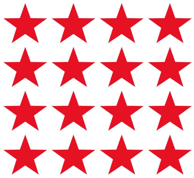 50 Kreative Sterne Sticker - Rot