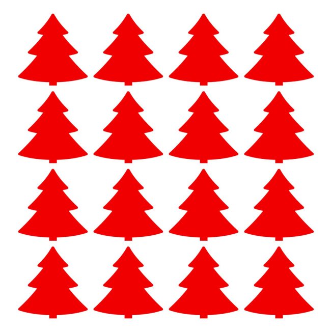 50 Tannen Klebepunkte / Sticker- ROT - Weihnachtsbaum